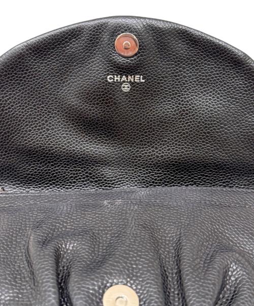 CHANEL（シャネル）CHANEL (シャネル) ココマーク ハーフムーン チェーンウォレット ブラックの古着・服飾アイテム