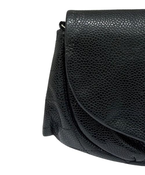CHANEL（シャネル）CHANEL (シャネル) ココマーク ハーフムーン チェーンウォレット ブラックの古着・服飾アイテム