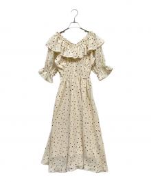 MISTREASS（ミストレアス）の古着「Heart Pattern Off Shoulder Frill Dress」｜アイボリー