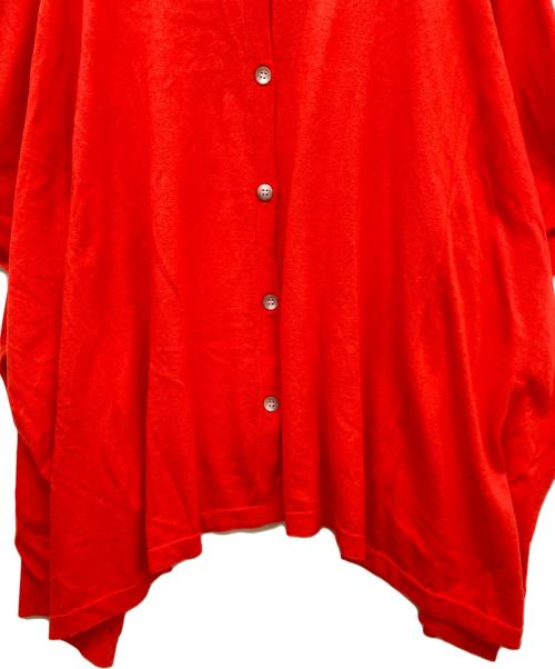 BEARDSLEY（ビアズリー）BEARDSLEY (ビアズリー) コットン シルク ニット ヒラヒラ カーディガン レッド サイズ:SIZE Freeの古着・服飾アイテム