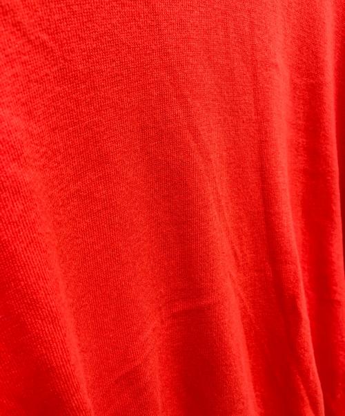 BEARDSLEY（ビアズリー）BEARDSLEY (ビアズリー) コットン シルク ニット ヒラヒラ カーディガン レッド サイズ:SIZE Freeの古着・服飾アイテム