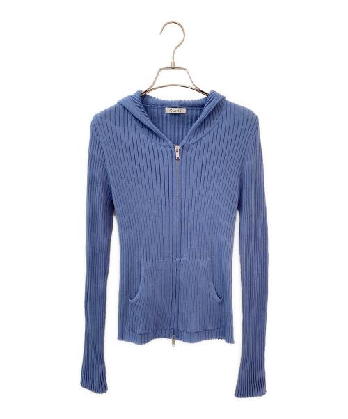 CLANE（クラネ）CLANE (クラネ) SHEER HOODED KNIT CARDIGAN ブルー サイズ:2の古着・服飾アイテム