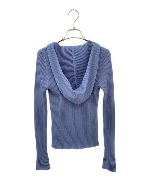 CLANE（クラネ）CLANE (クラネ) SHEER HOODED KNIT CARDIGAN ブルー サイズ:2の古着・服飾アイテム