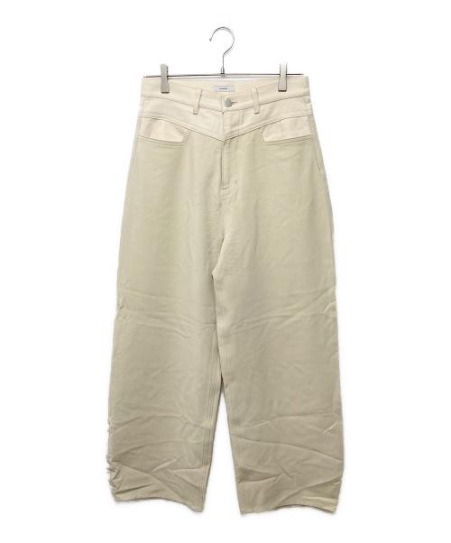 FEMMENT（ファモン）FEMMENT (ファモン) STUDIOUS (ステュディオス) 別注stretch barrel leg pants ベージュ サイズ:2の古着・服飾アイテム