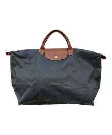 LONGCHAMP（ロンシャン）の古着「ルプリアージュ ボストンバッグ」｜グレー