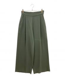 SOEJU（ソージュ）の古着「タックワイドパンツ」｜グリーン