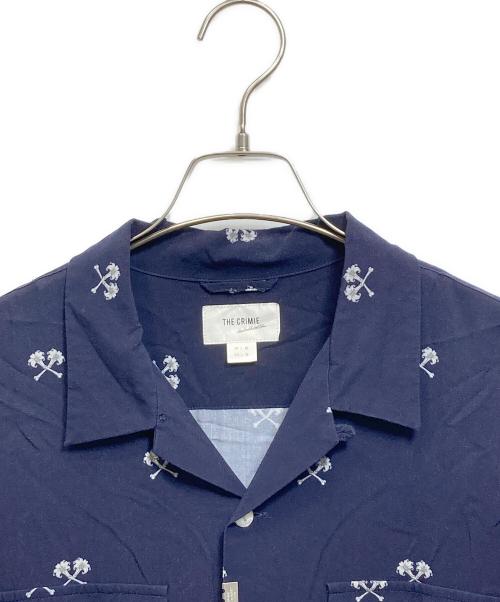 THE CRIMIE（ザ クライミー）THE CRIMIE (ザ クライミー) CROSS THE LILY” OPEN COLLAR ALOHA SHIRT ネイビー サイズ:Mの古着・服飾アイテム