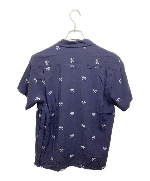 THE CRIMIE（ザ クライミー）THE CRIMIE (ザ クライミー) CROSS THE LILY” OPEN COLLAR ALOHA SHIRT ネイビー サイズ:Mの古着・服飾アイテム