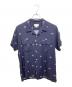 THE CRIMIE（ザ クライミー）の古着「CROSS THE LILY” OPEN COLLAR ALOHA SHIRT」｜ネイビー