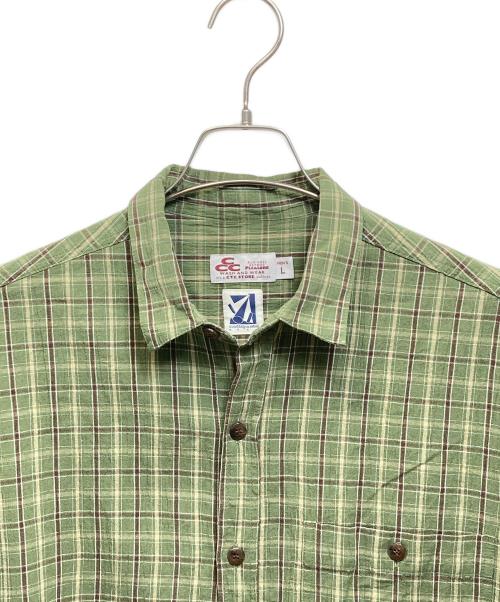 CTC STORE（シーティーシーストア）CTC STORE (シーティーシーストア) 半袖チェックシャツ グリーン サイズ:Lの古着・服飾アイテム