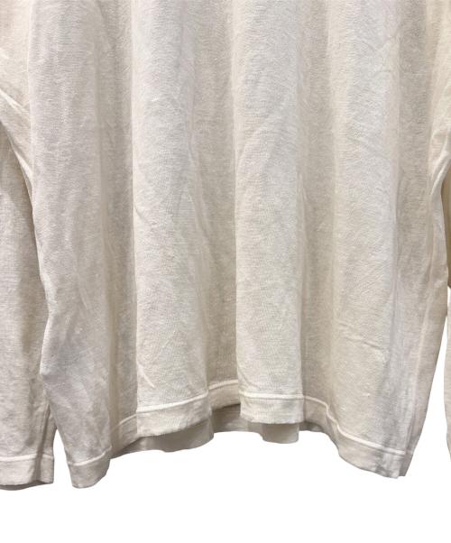 PRADA（プラダ）PRADA (プラダ) リネン シルク ロングスリーブTシャツ ホワイト サイズ:38の古着・服飾アイテム