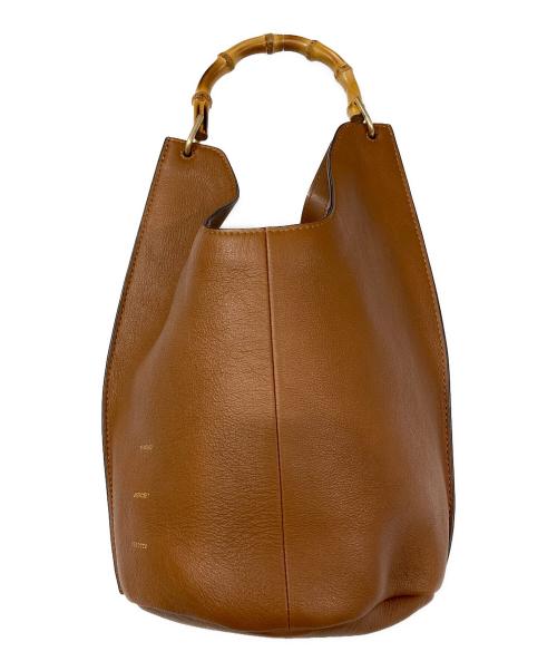 ORSETTO（オルセット）ORSETTO (オルセット) BAMBOO HAND BAG ブラウンの古着・服飾アイテム