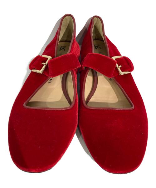 FABIO RUSCONI（ファビオルスコーニ）FABIO RUSCONI (ファビオルスコーニ) FLAT SHOES レッド サイズ:38の古着・服飾アイテム