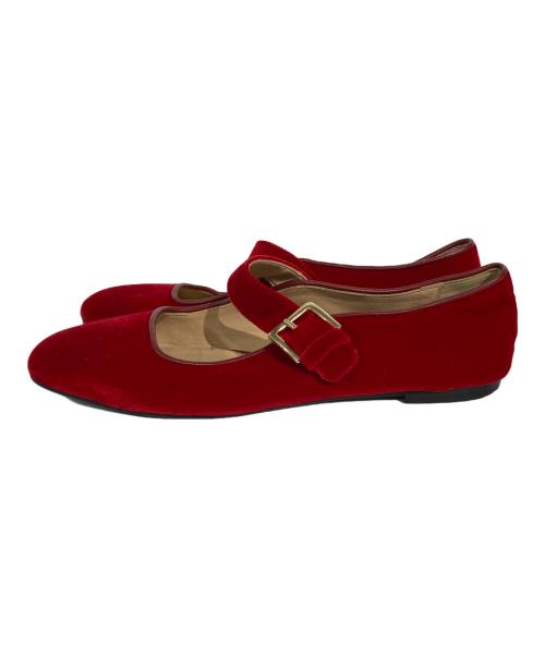 FABIO RUSCONI（ファビオルスコーニ）FABIO RUSCONI (ファビオルスコーニ) FLAT SHOES レッド サイズ:38の古着・服飾アイテム