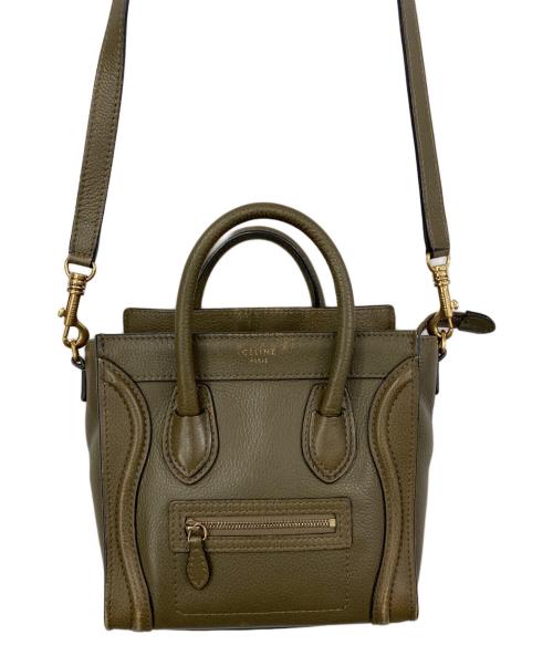 CELINE（セリーヌ）CELINE (セリーヌ) ラゲージ ナノショッパー カーキの古着・服飾アイテム