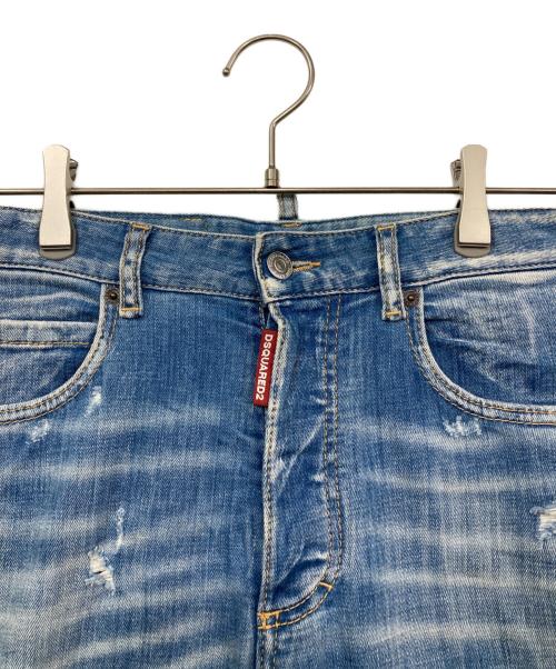 DSQUARED2（ディースクエアード）DSQUARED2 (ディースクエアード) ダメージ加工デニムパンツ ブルー サイズ:34の古着・服飾アイテム