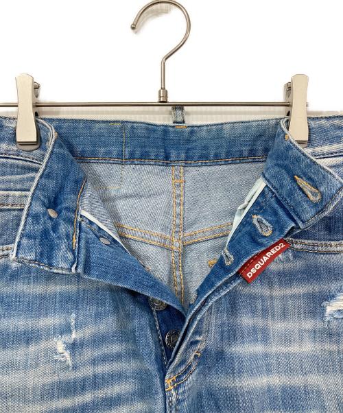 DSQUARED2（ディースクエアード）DSQUARED2 (ディースクエアード) ダメージ加工デニムパンツ ブルー サイズ:34の古着・服飾アイテム