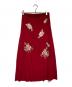 VIVIENNE TAM（ヴィヴィアンタム）の古着「Multi flower embroidery on stretch net スカート」｜レッド
