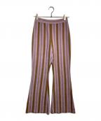 PHEENYフィーニー）の古着「Pile Border Relaxed Flare Pants」｜パープル