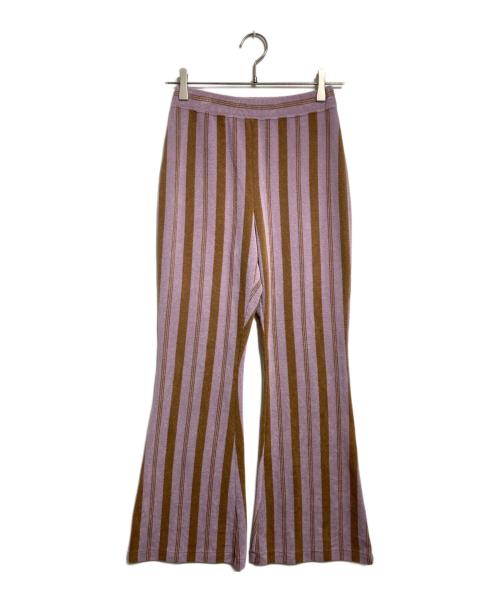 PHEENY（フィーニー）PHEENY (フィーニー) Pile Border Relaxed Flare Pants パープル サイズ:1の古着・服飾アイテム