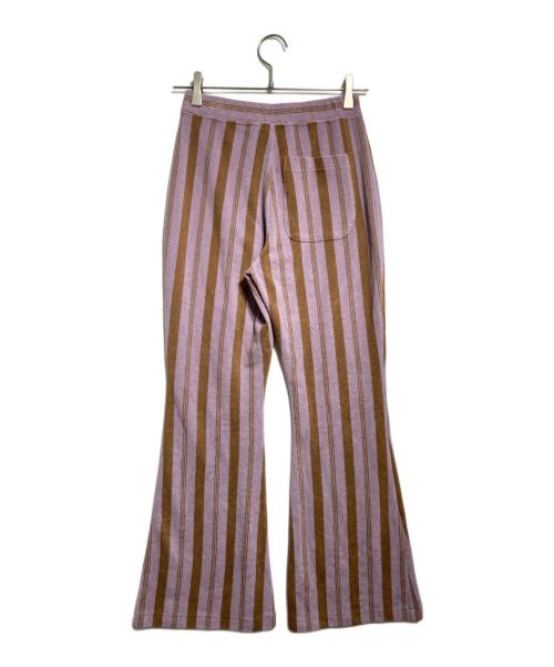 PHEENY（フィーニー）PHEENY (フィーニー) Pile Border Relaxed Flare Pants パープル サイズ:1の古着・服飾アイテム
