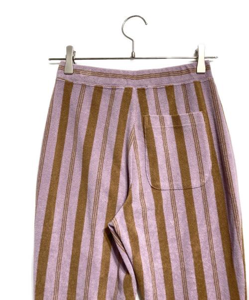 PHEENY（フィーニー）PHEENY (フィーニー) Pile Border Relaxed Flare Pants パープル サイズ:1の古着・服飾アイテム