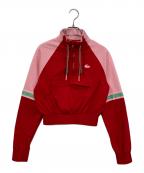 LACOSTE SPORTラコステスポーツ）の古着「ショートハーフジップトラックジャケット」｜レッド