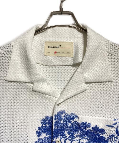 PLATEAU STUDIO（プラテウスタジオ）PLATEAU STUDIO (プラテウスタジオ) SUMMER SHIRT/サマーシャツ ホワイト×ブルー サイズ:1の古着・服飾アイテム