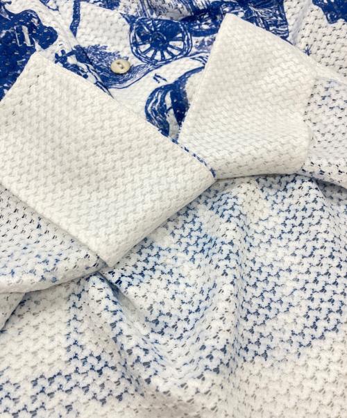PLATEAU STUDIO（プラテウスタジオ）PLATEAU STUDIO (プラテウスタジオ) SUMMER SHIRT/サマーシャツ ホワイト×ブルー サイズ:1の古着・服飾アイテム