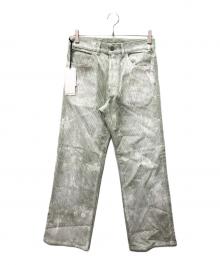 SUBLATIONS（サブレーションズ）の古着「SNOW CRACKING COATED CORDUROY PANTS」｜グリーン×ホワイト