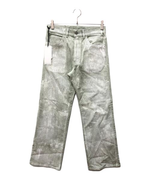 SUBLATIONS（サブレーションズ）SUBLATIONS (サブレーションズ) SNOW CRACKING COATED CORDUROY PANTS グリーン×ホワイト サイズ:SIZE 0の古着・服飾アイテム