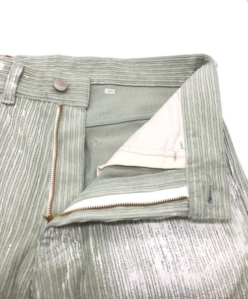 SUBLATIONS（サブレーションズ）SUBLATIONS (サブレーションズ) SNOW CRACKING COATED CORDUROY PANTS グリーン×ホワイト サイズ:SIZE 0の古着・服飾アイテム