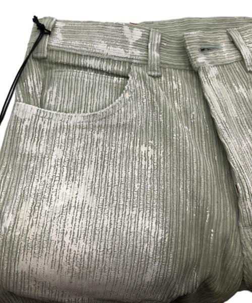 SUBLATIONS（サブレーションズ）SUBLATIONS (サブレーションズ) SNOW CRACKING COATED CORDUROY PANTS グリーン×ホワイト サイズ:SIZE 0の古着・服飾アイテム