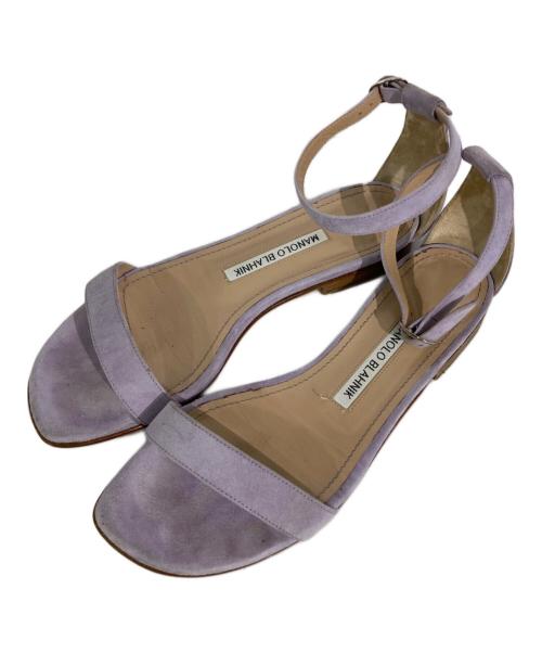 Manolo Blahnik（マノロ ブラニク）Manolo Blahnik (マノロ ブラニク) アンクルストラップサンダル パープル サイズ:37の古着・服飾アイテム