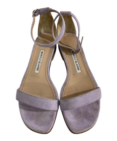 Manolo Blahnik（マノロ ブラニク）Manolo Blahnik (マノロ ブラニク) アンクルストラップサンダル パープル サイズ:37の古着・服飾アイテム