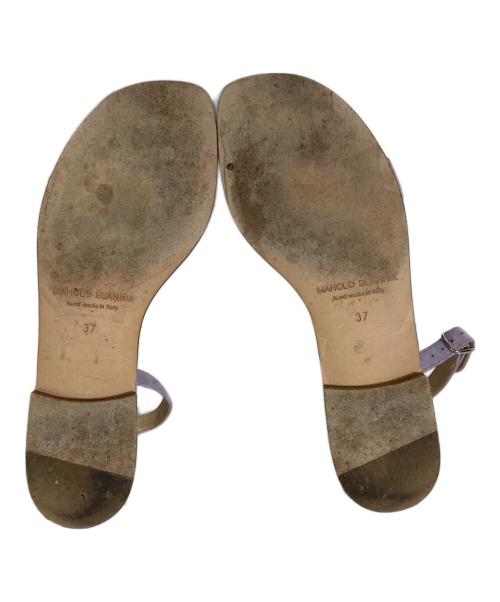 Manolo Blahnik（マノロ ブラニク）Manolo Blahnik (マノロ ブラニク) アンクルストラップサンダル パープル サイズ:37の古着・服飾アイテム