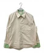 CLANEクラネ）の古着「TWO TONE LAYERED SHIRTS　ツートーン レイヤード シャツ　長袖シャツ」｜ベージュ