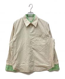CLANE（クラネ）の古着「TWO TONE LAYERED SHIRTS　ツートーン レイヤード シャツ　長袖シャツ」｜ベージュ