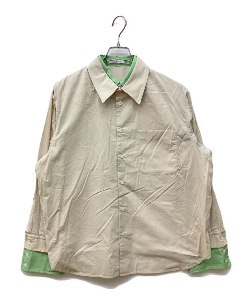 CLANE（クラネ）CLANE (クラネ) TWO TONE LAYERED SHIRTS　ツートーン レイヤード シャツ　長袖シャツ ベージュ サイズ:1の古着・服飾アイテム