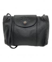 LONGCHAMP（ロンシャン）の古着「LE PLIAGE CUIR　ル プリアージュ キュイール」｜ブラック
