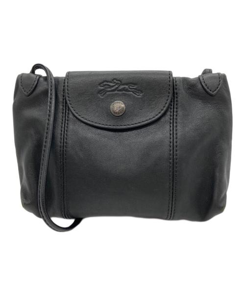 LONGCHAMP（ロンシャン）LONGCHAMP (ロンシャン) LE PLIAGE CUIR　ル プリアージュ キュイール ブラックの古着・服飾アイテム