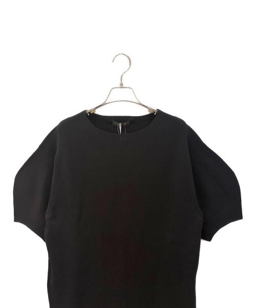DRAWER（ドゥロワー）DRAWER (ドゥロワー) 16Gミラノ編みパフスリーブニットワンピース ブラック サイズ:FREEの古着・服飾アイテム