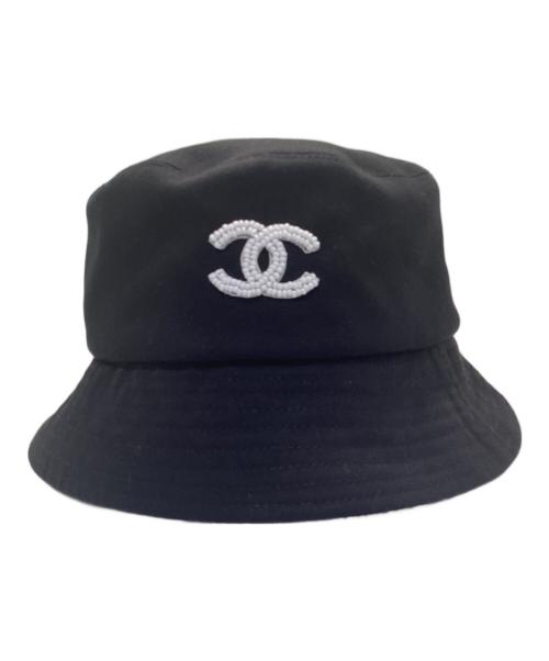CHANEL（シャネル）CHANEL (シャネル) ココマークビーズバケットハット ブラック サイズ:Mの古着・服飾アイテム