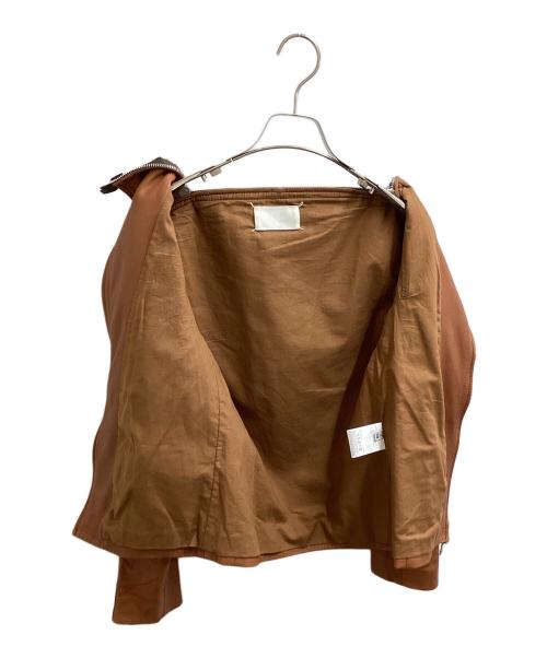 MARTIN MARGIELA（マルタン・マルジェラ）MARTIN MARGIELA (マルタン・マルジェラ) ZIPデザイン レザーノーカラージャケット / 08AW / ここのえ期 白タグ / イタリア製 ブラウン サイズ:38の古着・服飾アイテム
