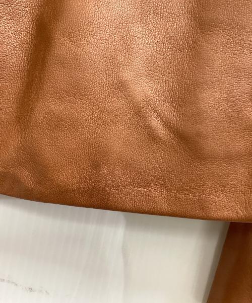 MARTIN MARGIELA（マルタン・マルジェラ）MARTIN MARGIELA (マルタン・マルジェラ) ZIPデザイン レザーノーカラージャケット / 08AW / ここのえ期 白タグ / イタリア製 ブラウン サイズ:38の古着・服飾アイテム