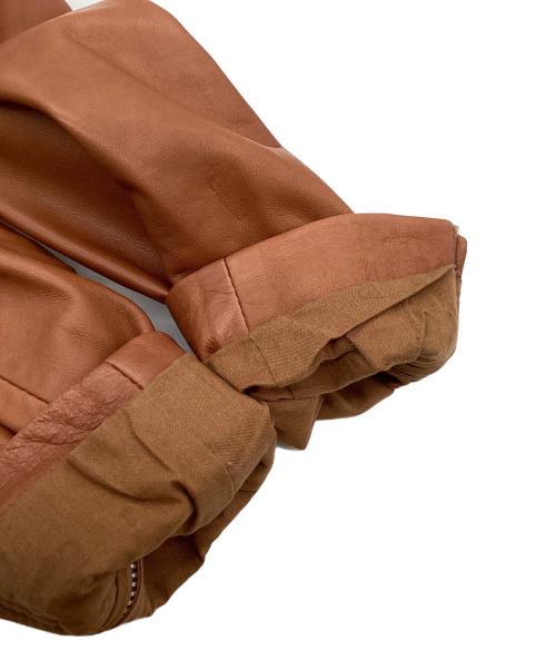 MARTIN MARGIELA（マルタン・マルジェラ）MARTIN MARGIELA (マルタン・マルジェラ) ZIPデザイン レザーノーカラージャケット / 08AW / ここのえ期 白タグ / イタリア製 ブラウン サイズ:38の古着・服飾アイテム