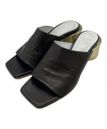 MM6 Maison Margiela（エムエムシックスメゾンマルジェラ）の古着「レザーミュール」｜ブラック