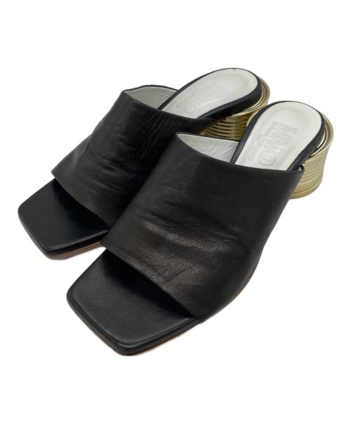 MM6 Maison Margiela（エムエムシックスメゾンマルジェラ）MM6 Maison Margiela (エムエムシックスメゾンマルジェラ) レザーミュール ブラック サイズ:35の古着・服飾アイテム