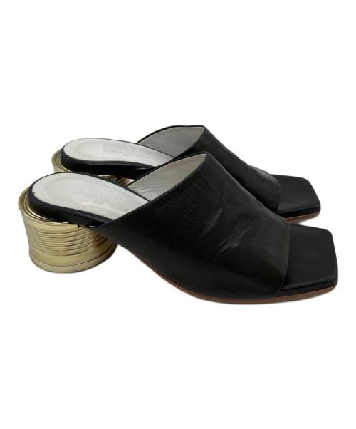 MM6 Maison Margiela（エムエムシックスメゾンマルジェラ）MM6 Maison Margiela (エムエムシックスメゾンマルジェラ) レザーミュール ブラック サイズ:35の古着・服飾アイテム