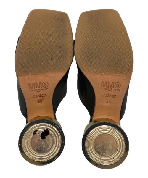 MM6 Maison Margiela（エムエムシックスメゾンマルジェラ）MM6 Maison Margiela (エムエムシックスメゾンマルジェラ) レザーミュール ブラック サイズ:35の古着・服飾アイテム